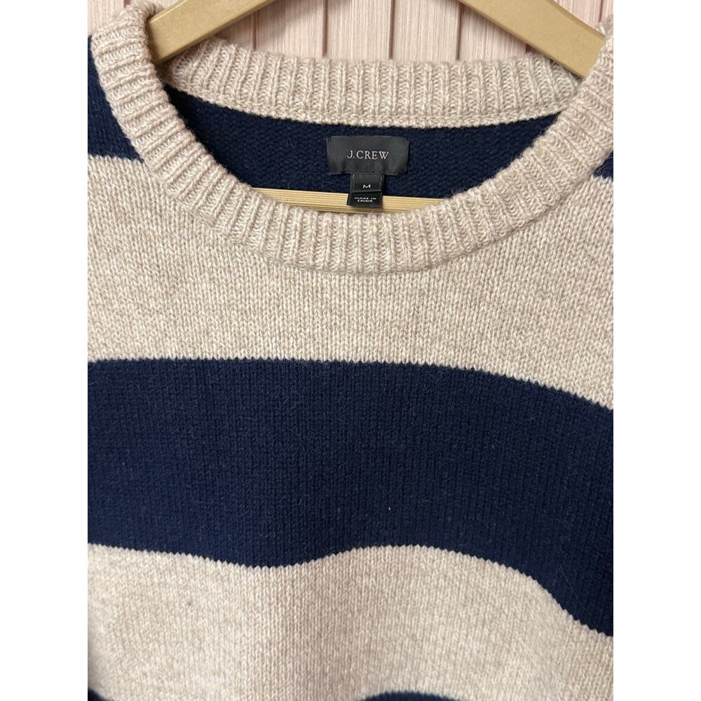 J.Crew 100% Lambswool Striped Crewneck Sweater Women's Size M - Picture 5 of 11